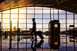Flughafen, Glas, Abflug, Person