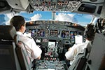 Cockpit vom Flugzeug