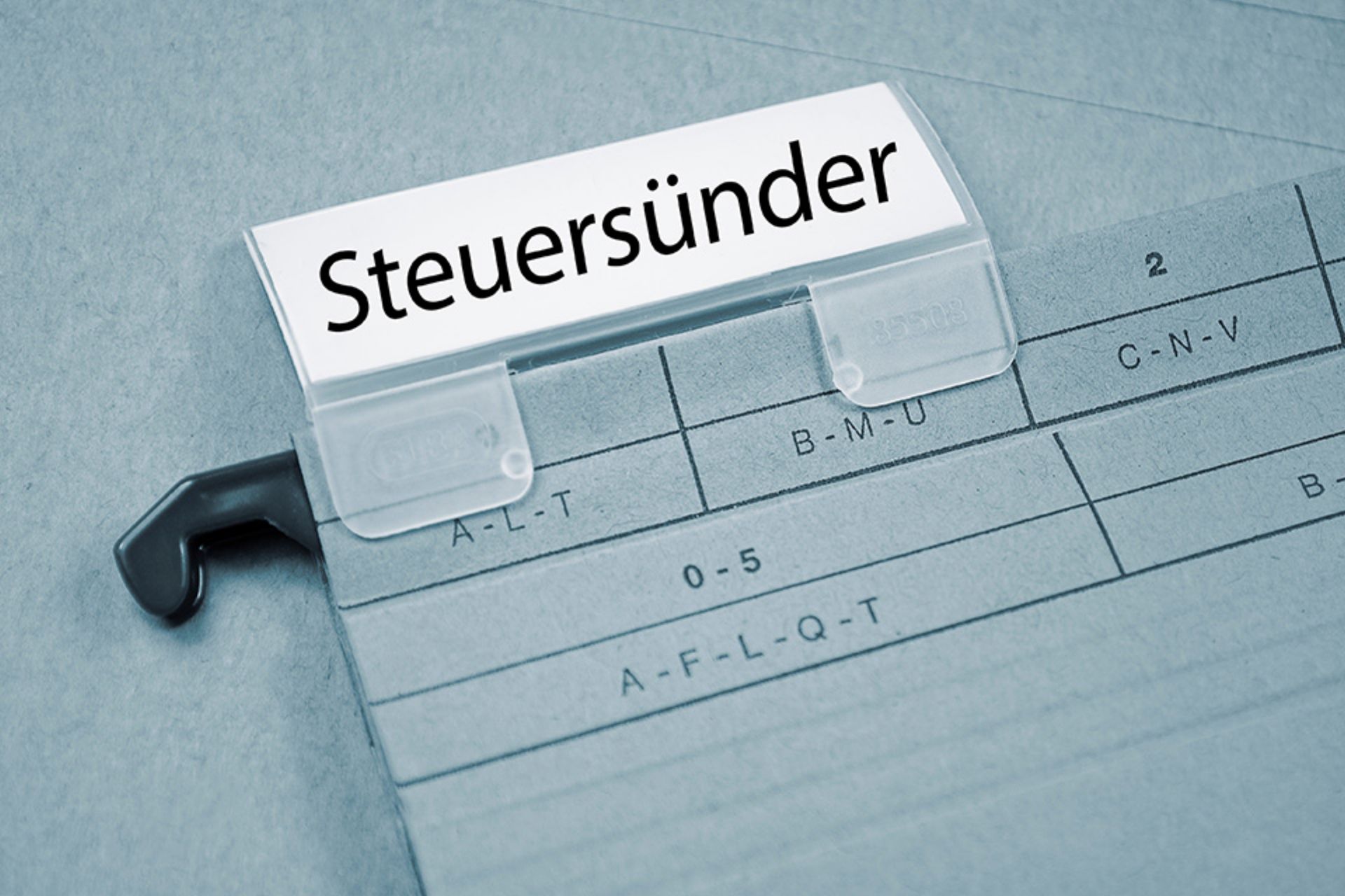 Akte mit Aufschrift Steuersünder