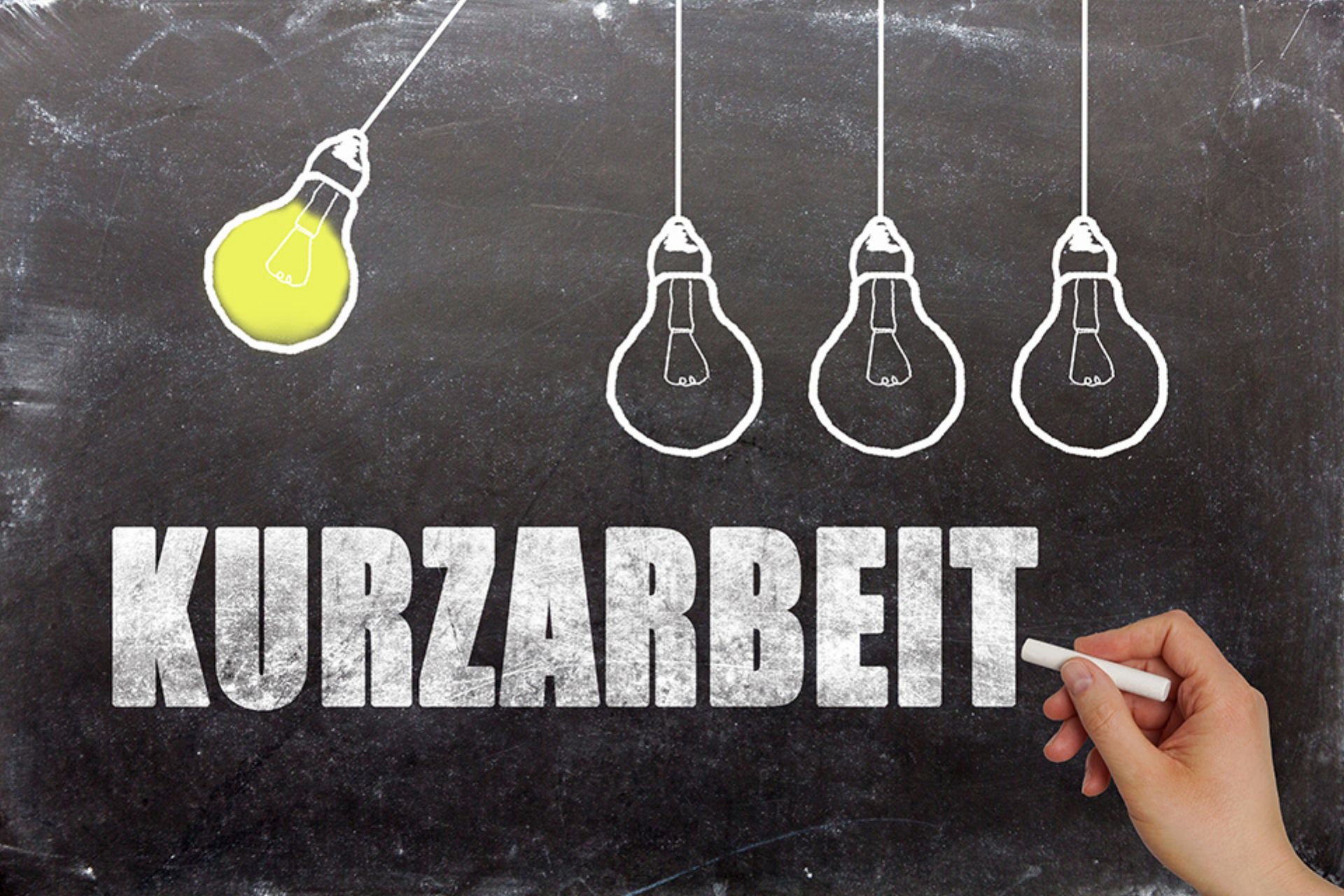 Tafel mit Aufschrift Kurzarbeit